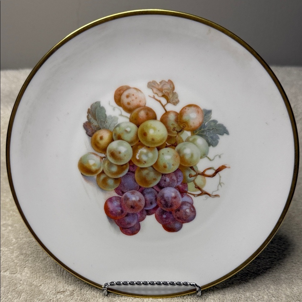 Vintage Eschenbach Bavaria Fruit Accent Plate, Gold Rim (1940s) [E]
